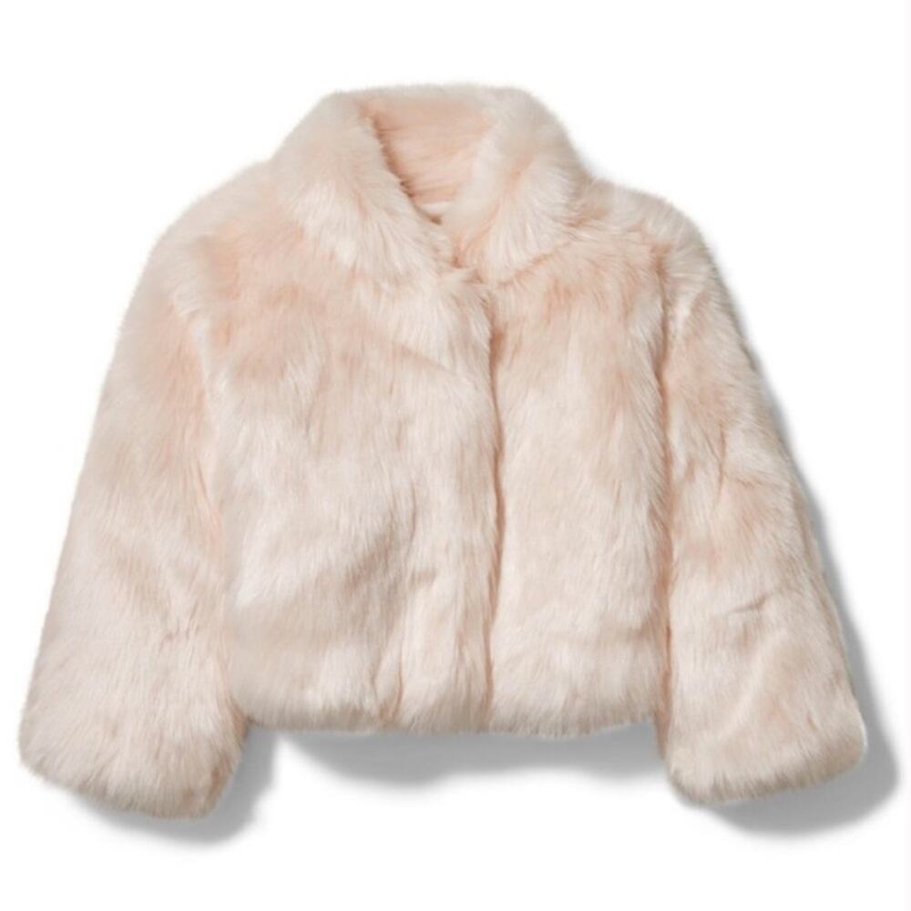 Janie and Jack Girls Faux Fur Jacket Coat 3 to 4 Years Pink Special Occasion